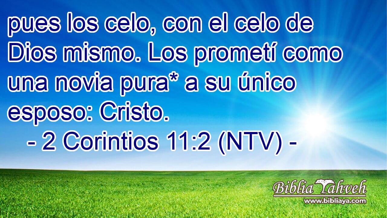 pues los celo, con el celo de Dios mismo. Los prometí como una novia pura* a su único esposo: Cristo.