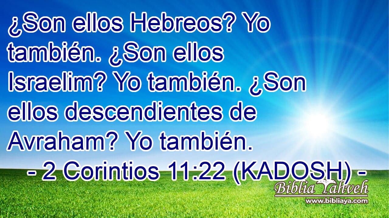  ¿Son ellos Hebreos? Yo también. ¿Son ellos Israelim? Yo también. ¿Son ellos descendientes de Avraham? Yo también. 