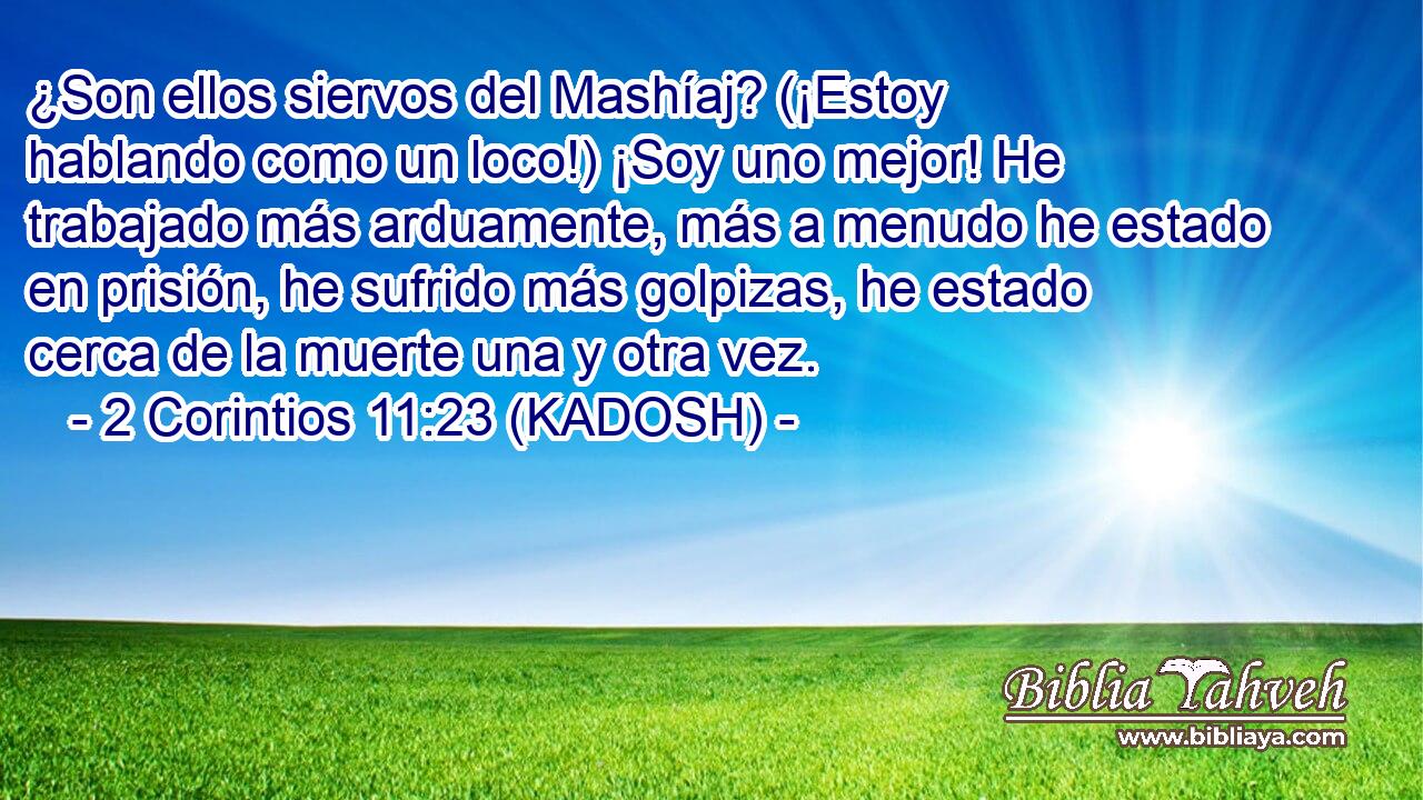  ¿Son ellos siervos del Mashíaj? (¡Estoy hablando como un loco!) ¡Soy uno mejor! He trabajado más arduamente, más a menudo he estado en prisión, he sufrido más golpizas, he estado cerca de la muerte una y otra vez. 