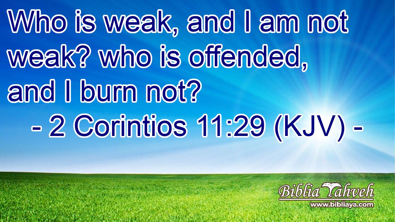 Who is weak, and I am not weak? who is offended, and I burn not?