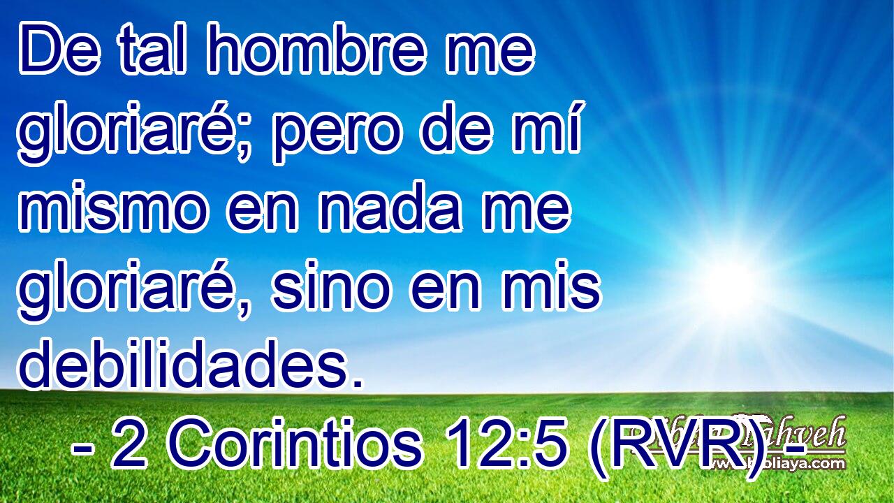 De tal hombre me gloriaré; pero de mí mismo en nada me gloriaré, sino en mis debilidades.