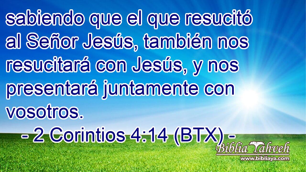 sabiendo que el que resucitó al Señor Jesús, también nos resucitará con Jesús, y nos presentará juntamente con vosotros.