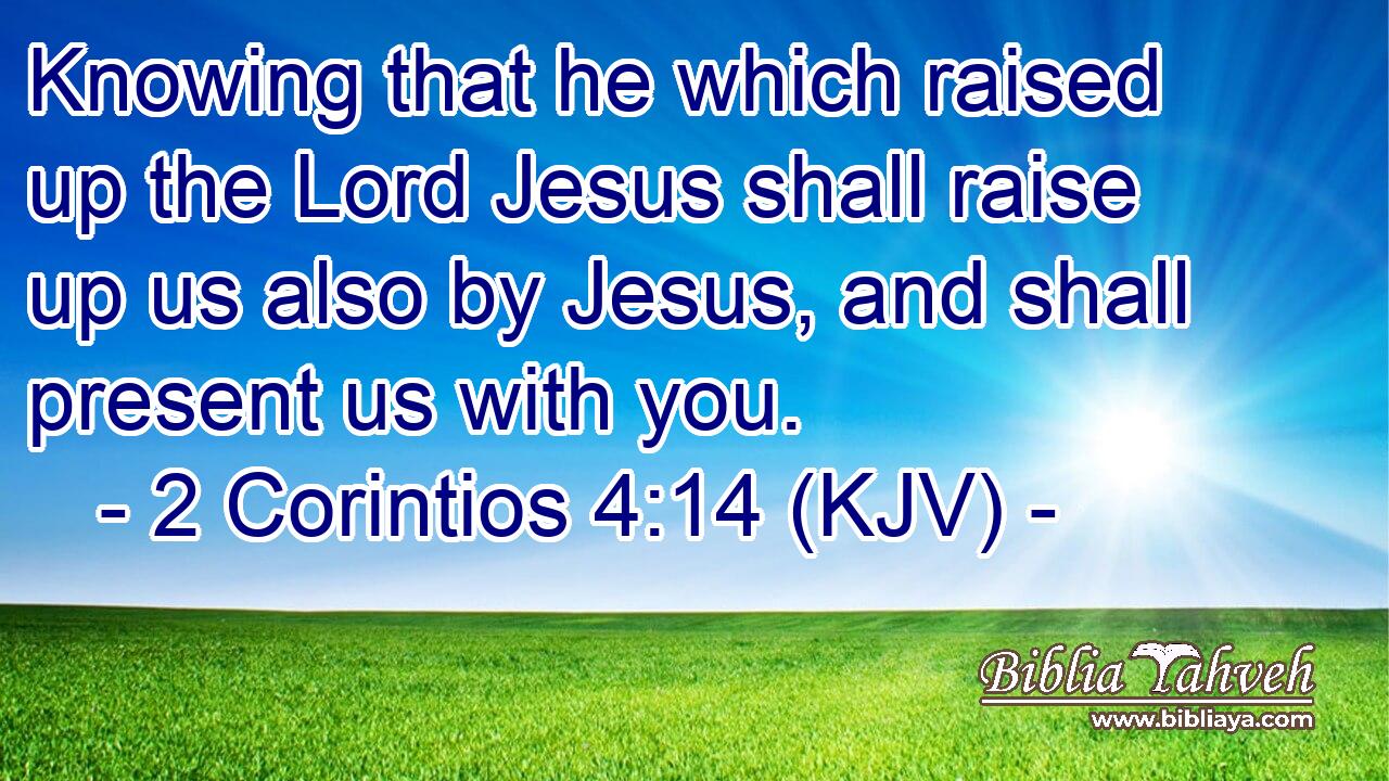 Knowing that he which raised up the Lord Jesus shall raise up us also by Jesus, and shall present us with you.