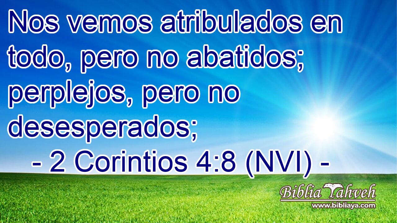 2 Corintios 4:8 (NVI) - Nos Vemos Atribulados En Todo, Pero No Aba...