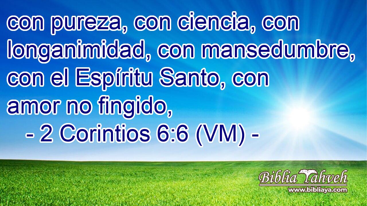  con pureza, con ciencia, con longanimidad, con mansedumbre, con el Espíritu Santo, con amor no fingido, 