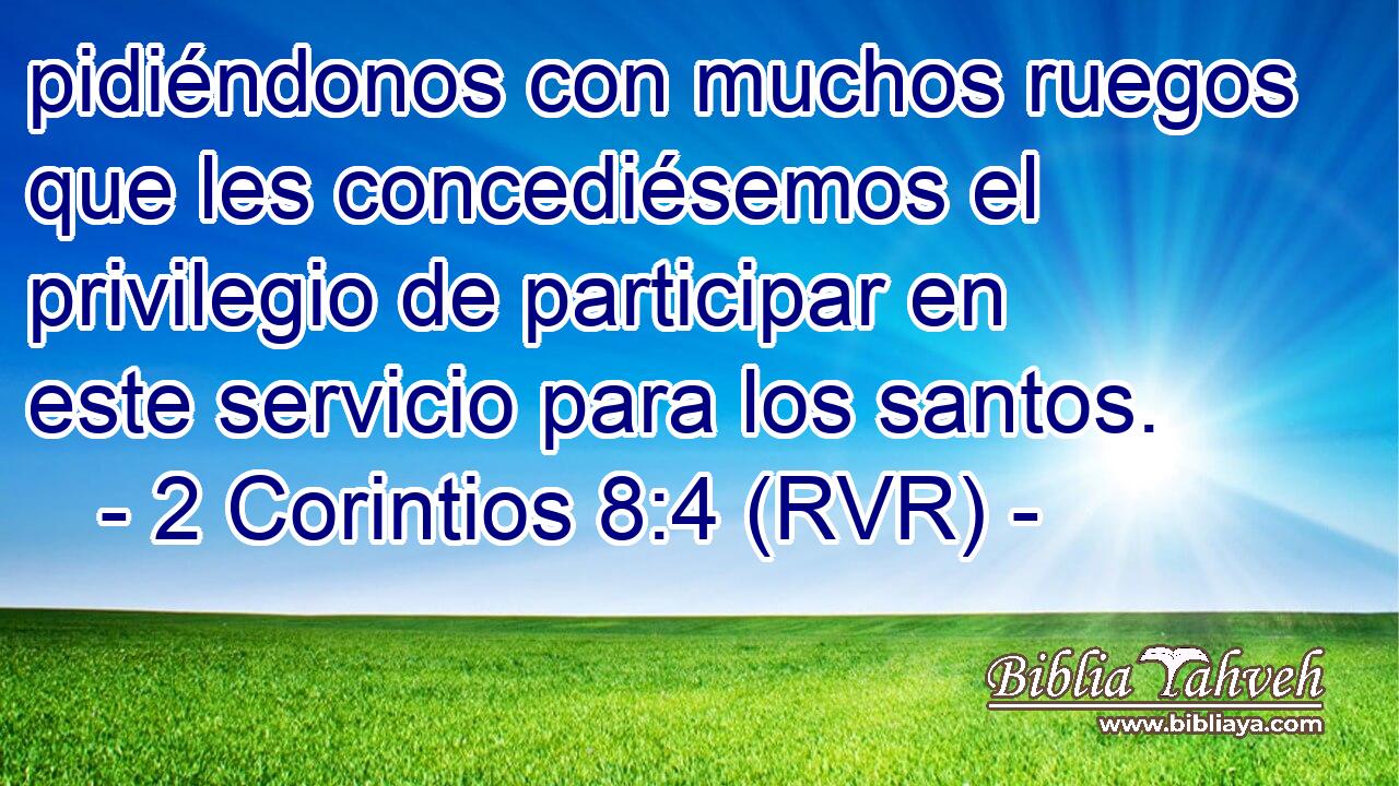pidiéndonos con muchos ruegos que les concediésemos el privilegio de participar en este servicio para los santos.