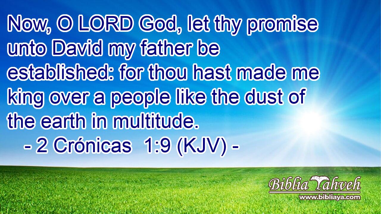 Now, O LORD God, let thy promise unto David my father be established: for thou hast made me king over a people like the dust of the earth in multitude.