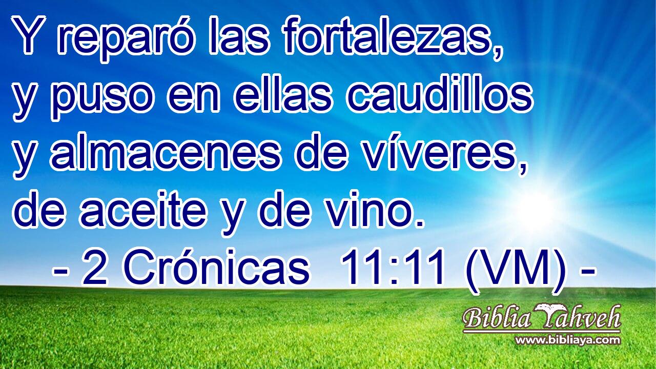  Y reparó las fortalezas, y puso en ellas caudillos y almacenes de víveres, de aceite y de vino. 