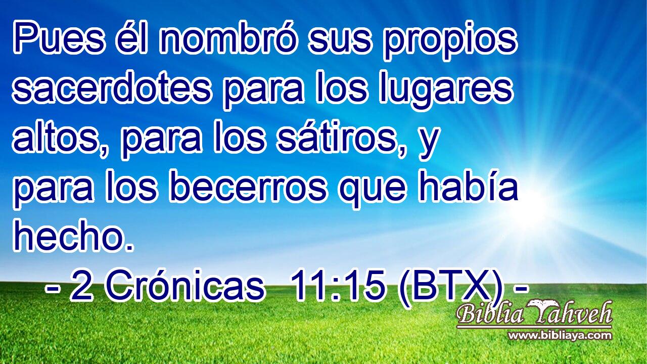 Pues él nombró sus propios sacerdotes para los lugares altos, para los sátiros, y para los becerros que había hecho.
