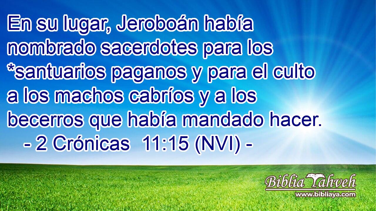  En su lugar, Jeroboán había nombrado sacerdotes para los *santuarios paganos y para el culto a los machos cabríos y a los becerros que había mandado hacer. 