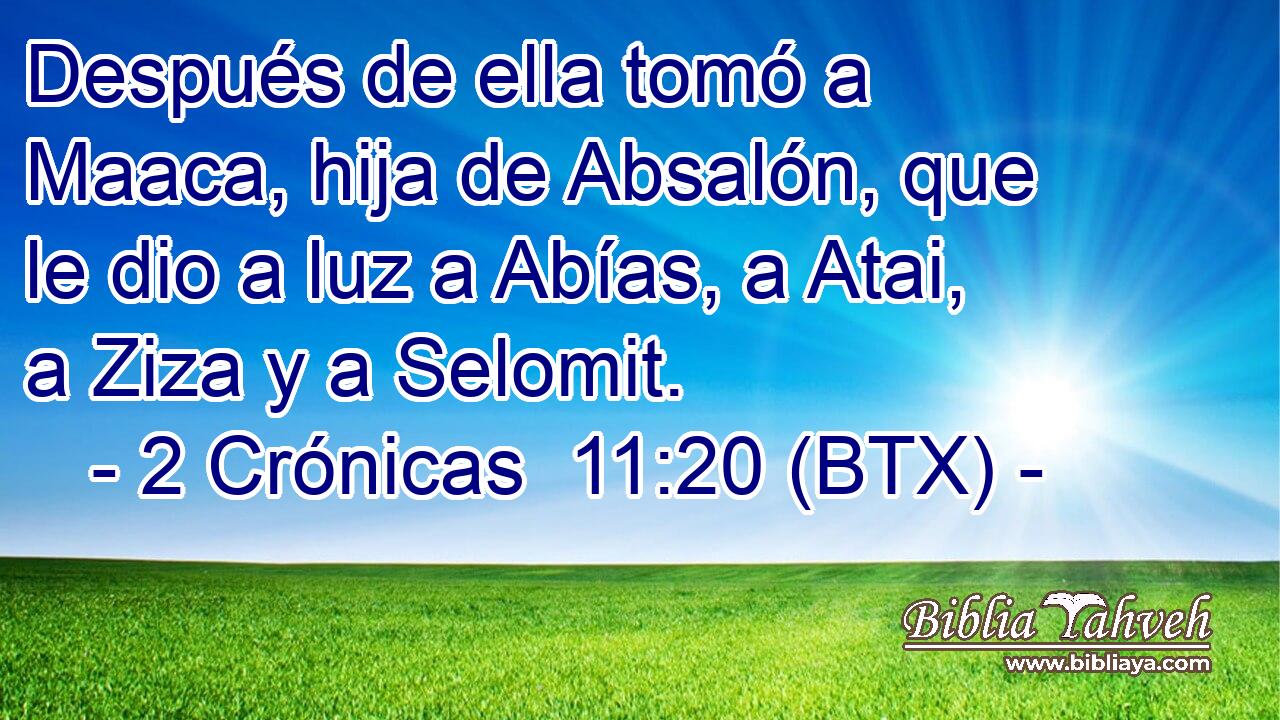 Después de ella tomó a Maaca, hija de Absalón, que le dio a luz a Abías, a Atai, a Ziza y a Selomit.