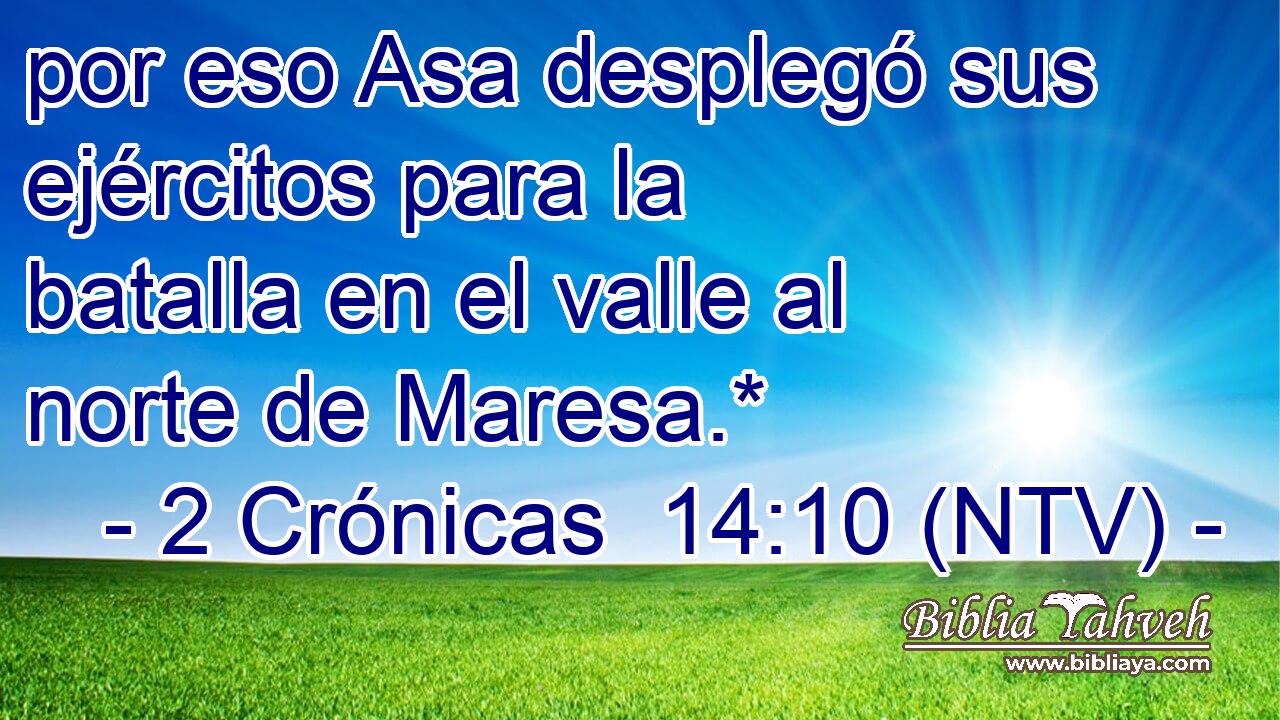 por eso Asa desplegó sus ejércitos para la batalla en el valle al norte de Maresa.*