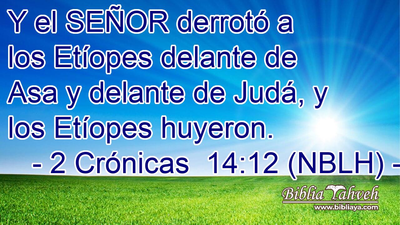  Y el SEÑOR derrotó a los Etíopes delante de Asa y delante de Judá, y los Etíopes huyeron. 