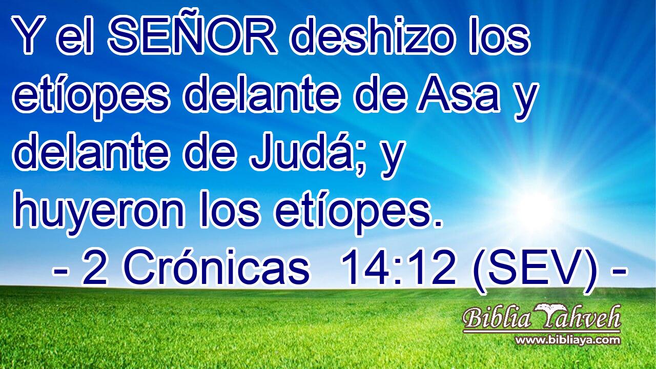Y el SEÑOR deshizo los etíopes delante de Asa y delante de Judá; y huyeron los etíopes.