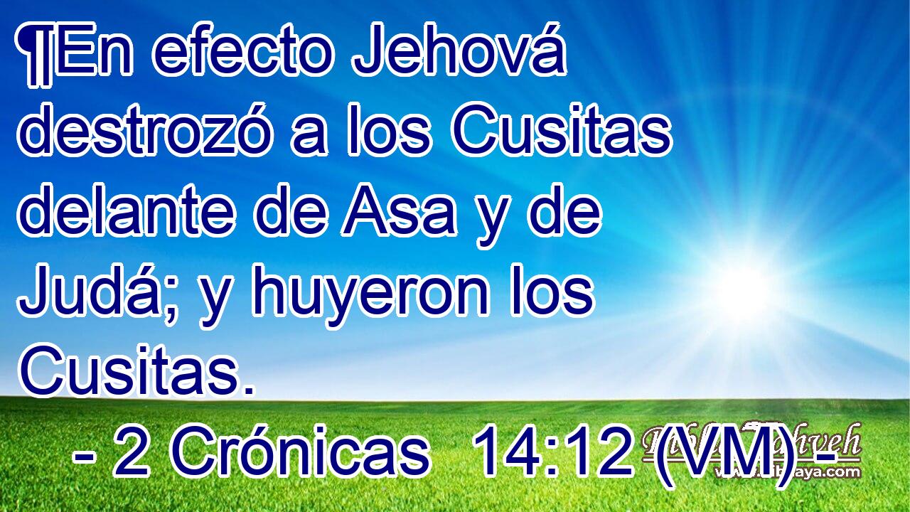  ¶En efecto Jehová destrozó a los Cusitas delante de Asa y de Judá; y huyeron los Cusitas. 