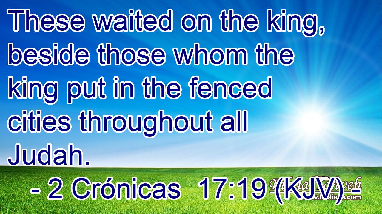 These waited on the king, beside those whom the king put in the fenced cities throughout all Judah.