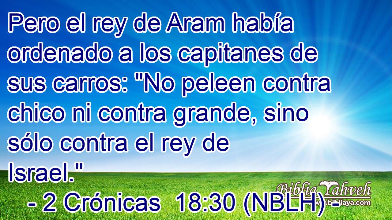 Pero el rey de Aram había ordenado a los capitanes de sus carros: 