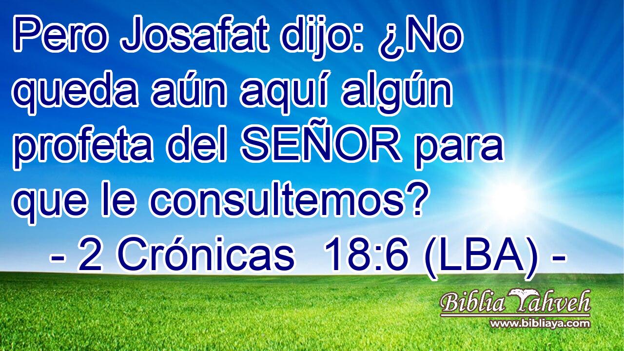 Pero Josafat dijo: ¿No queda aún aquí algún profeta del SEÑOR para que le consultemos?