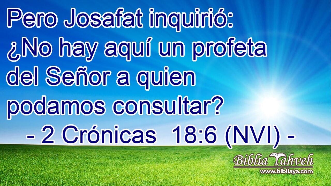  Pero Josafat inquirió: ¿No hay aquí un profeta del Señor a quien podamos consultar? 