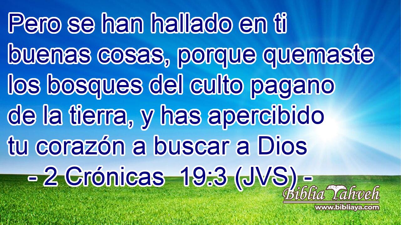 Pero se han hallado en ti buenas cosas, porque quemaste los bosques del culto pagano de la tierra, y has apercibido tu corazón a buscar a Dios