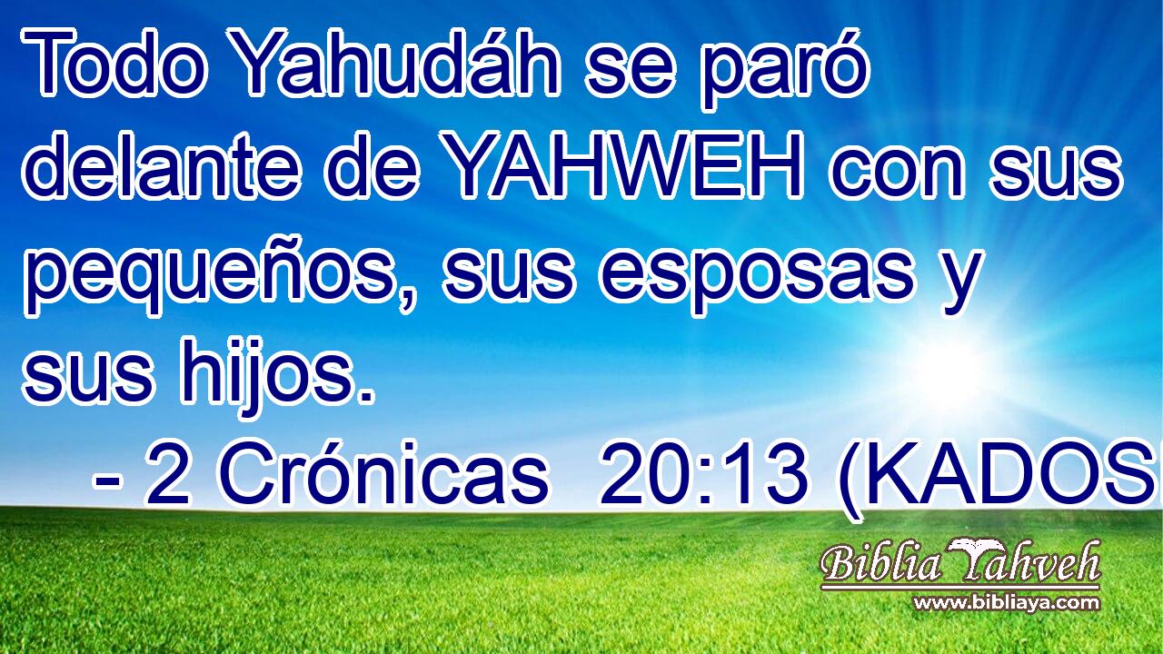  Todo Yahudáh se paró delante de YAHWEH con sus pequeños, sus esposas y sus hijos. 