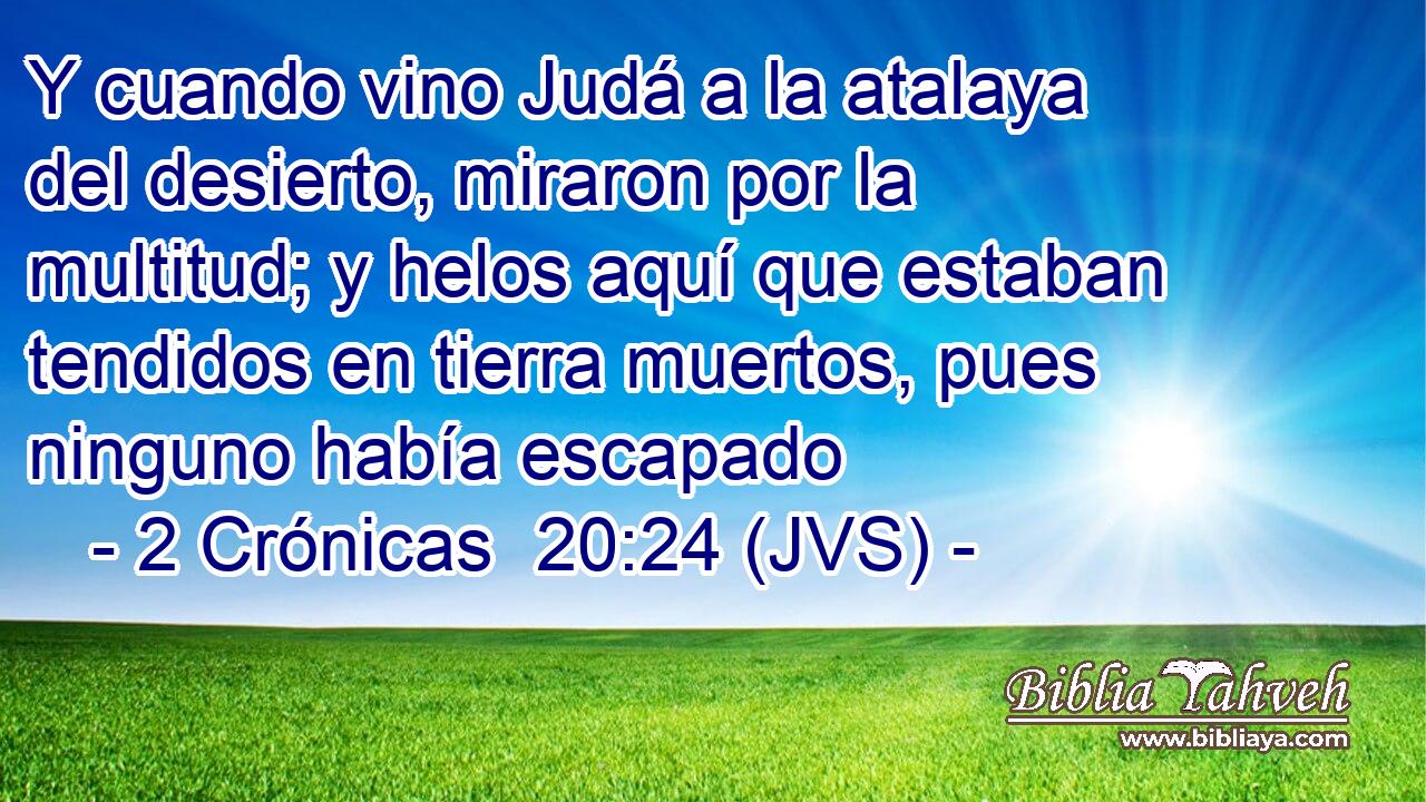 Y cuando vino Judá a la atalaya del desierto, miraron por la multitud; y helos aquí que estaban tendidos en tierra muertos, pues ninguno había escapado