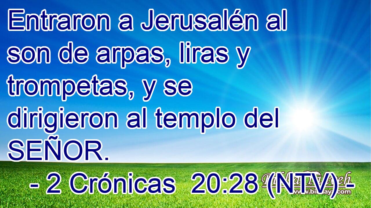 Entraron a Jerusalén al son de arpas, liras y trompetas, y se dirigieron al templo del SEÑOR.