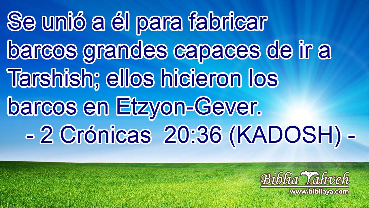  Se unió a él para fabricar barcos grandes capaces de ir a Tarshish; ellos hicieron los barcos en Etzyon-Gever. 