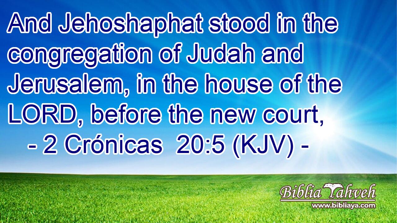 And Jehoshaphat stood in the congregation of Judah and Jerusalem, in the house of the LORD, before the new court,