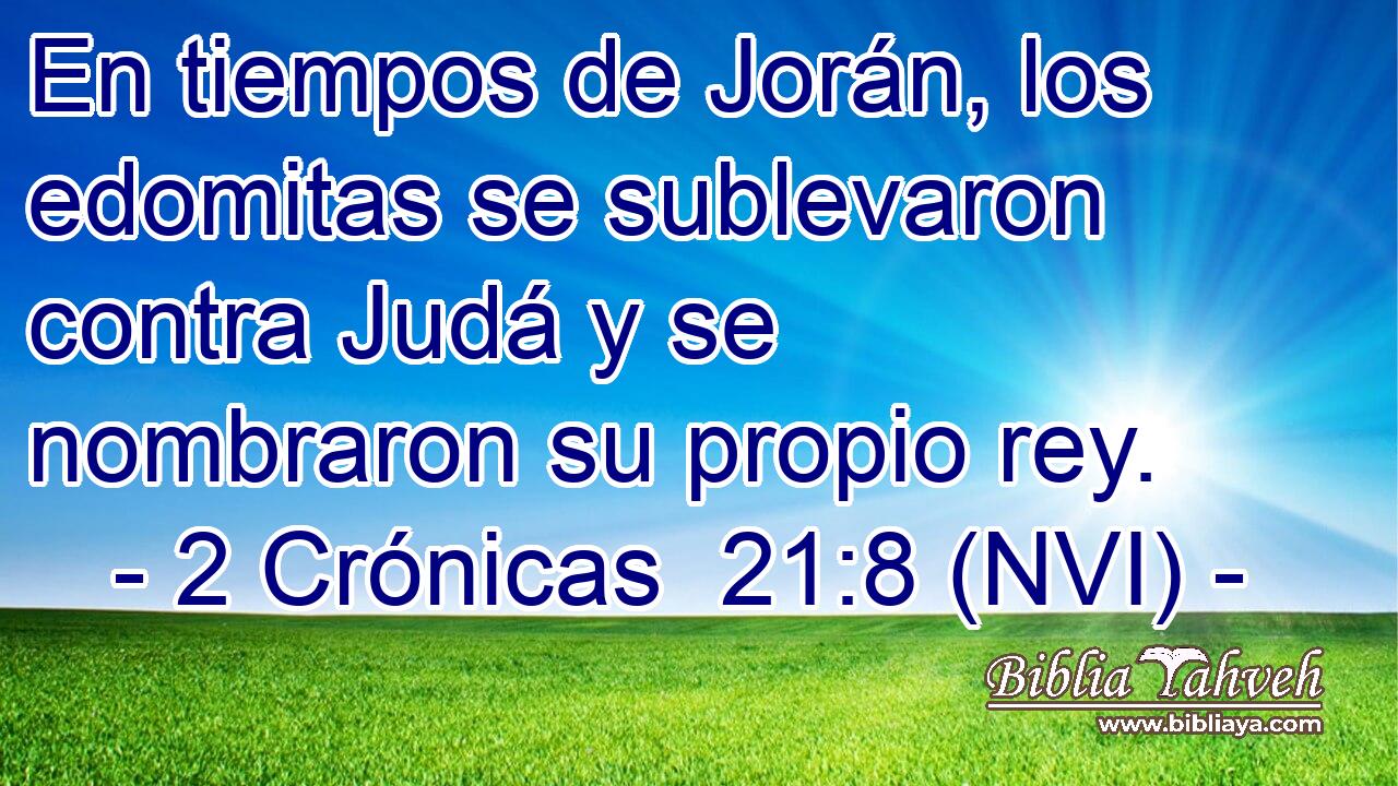  En tiempos de Jorán, los edomitas se sublevaron contra Judá y se nombraron su propio rey. 