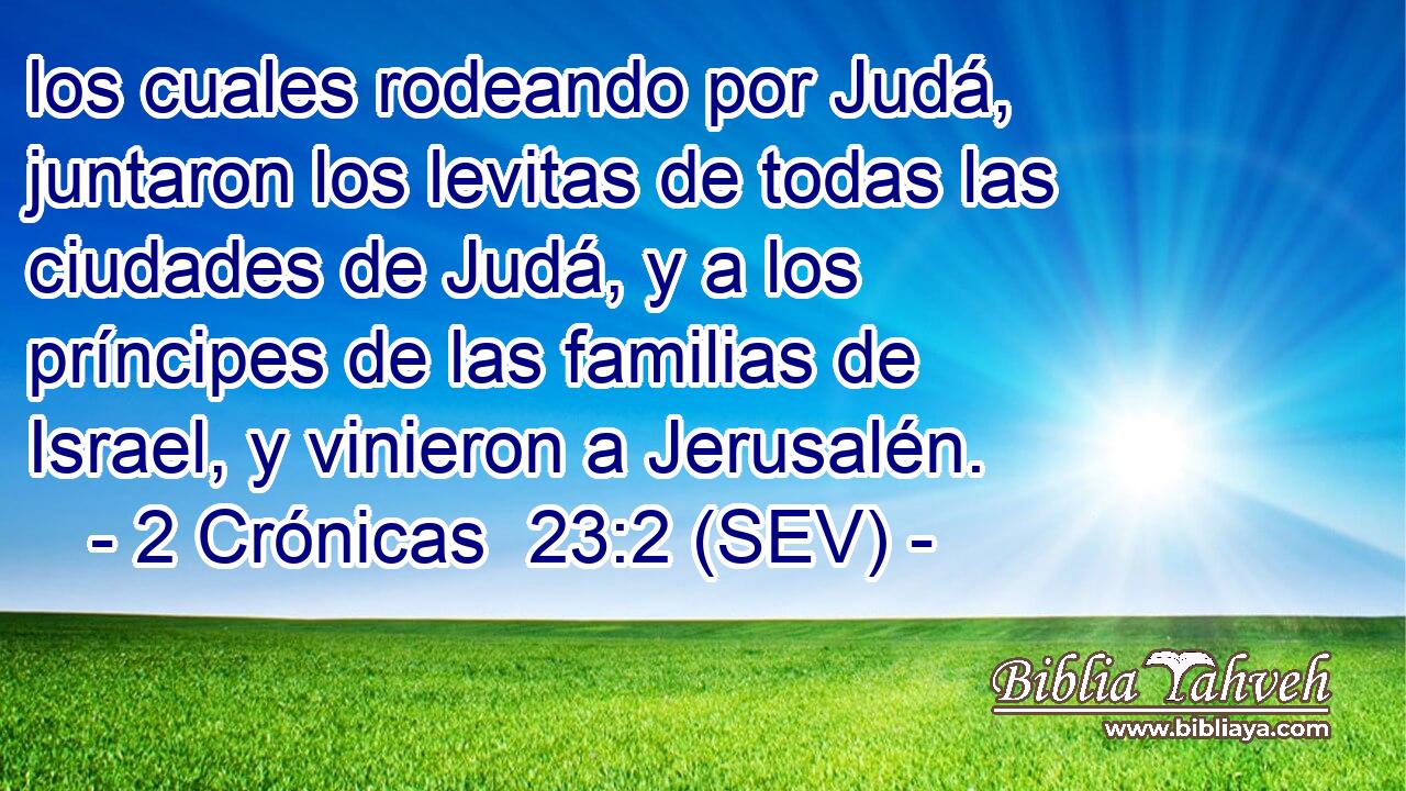 los cuales rodeando por Judá, juntaron los levitas de todas las ciudades de Judá, y a los príncipes de las familias de Israel, y vinieron a Jerusalén.