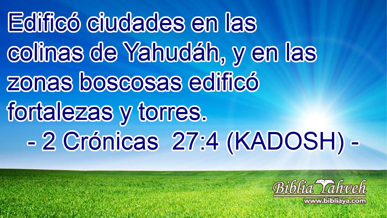  Edificó ciudades en las colinas de Yahudáh, y en las zonas boscosas edificó fortalezas y torres. 