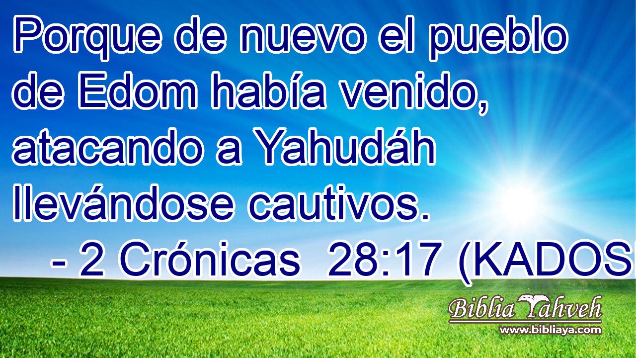  Porque de nuevo el pueblo de Edom había venido, atacando a Yahudáh llevándose cautivos. 