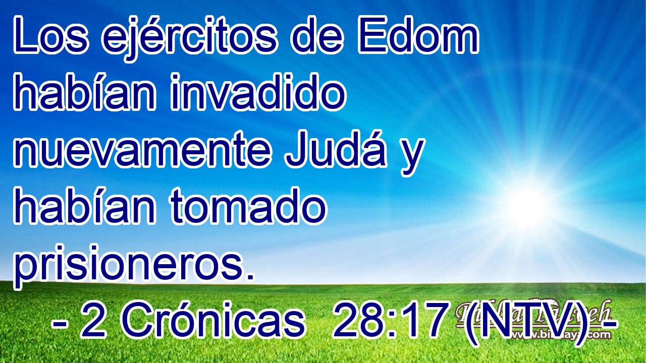 Los ejércitos de Edom habían invadido nuevamente Judá y habían tomado prisioneros.