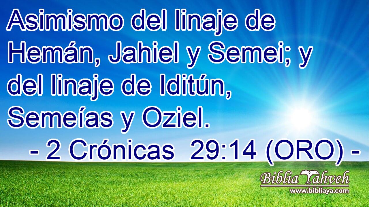  Asimismo del linaje de Hemán, Jahiel y Semei; y del linaje de Iditún, Semeías y Oziel. 