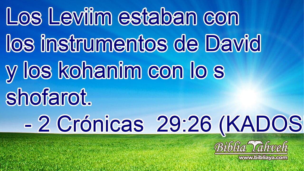  Los Leviim estaban con los instrumentos de David y los kohanim con lo s shofarot. 
