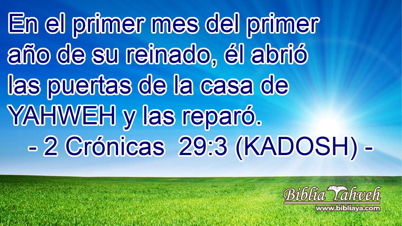  En el primer mes del primer año de su reinado, él abrió las puertas de la casa de YAHWEH y las reparó. 