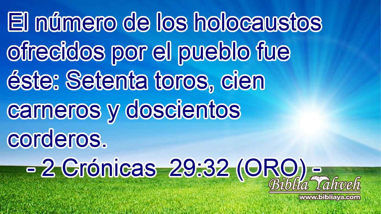  El número de los holocaustos ofrecidos por el pueblo fue éste: Setenta toros, cien carneros y doscientos corderos. 