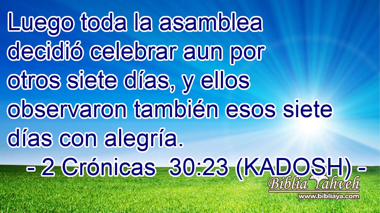  Luego toda la asamblea decidió celebrar aun por otros siete días, y ellos observaron también esos siete días con alegría. 