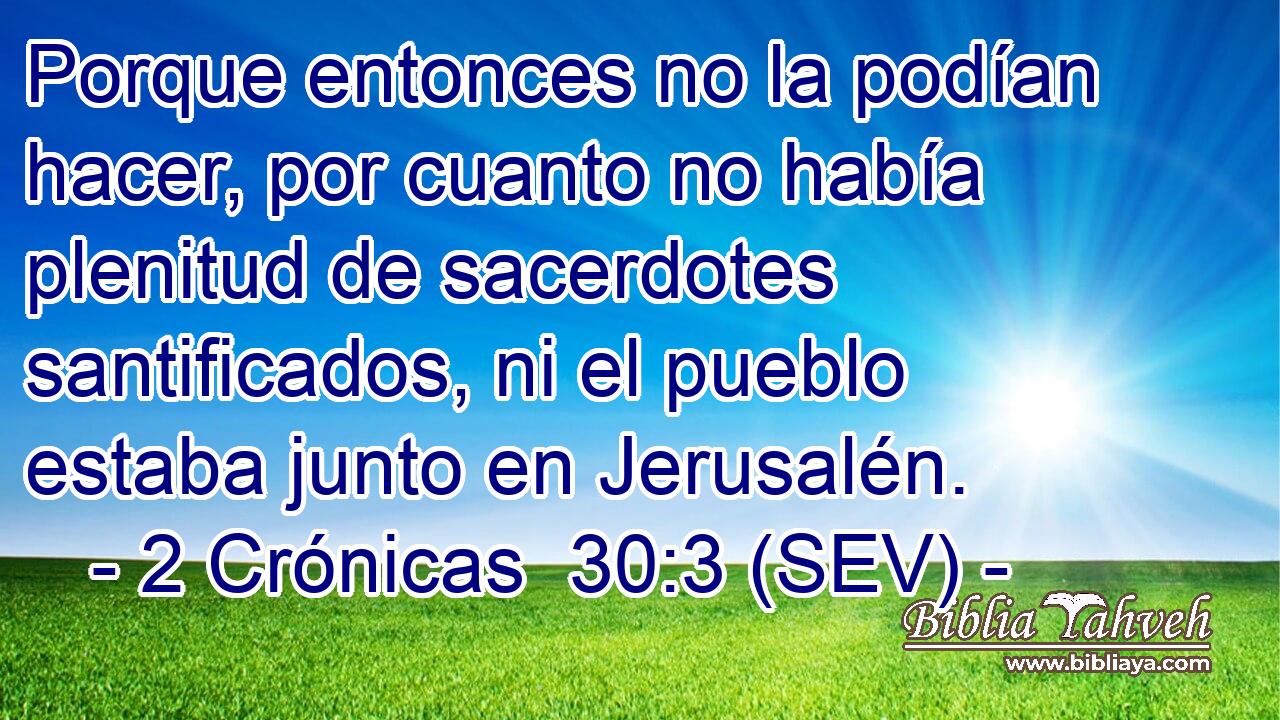 Porque entonces no la podían hacer, por cuanto no había plenitud de sacerdotes santificados, ni el pueblo estaba junto en Jerusalén.