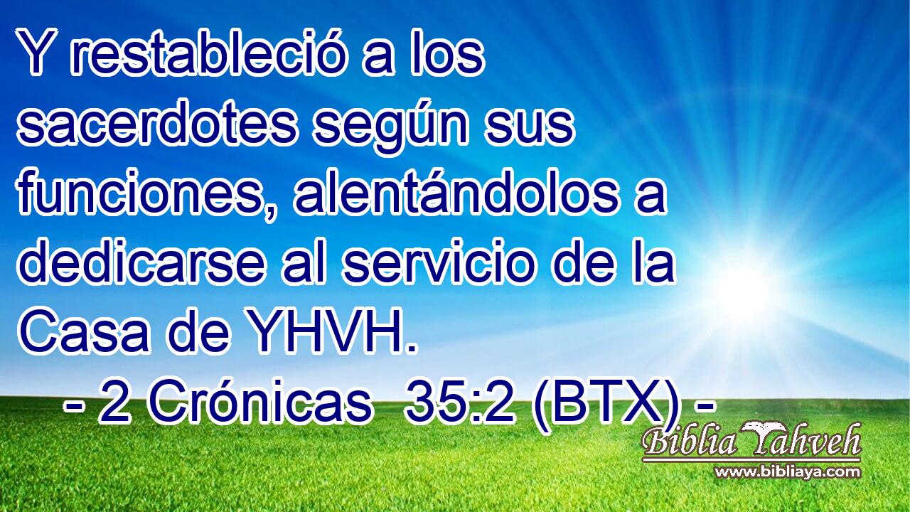 Y restableció a los sacerdotes según sus funciones, alentándolos a dedicarse al servicio de la Casa de YHVH.