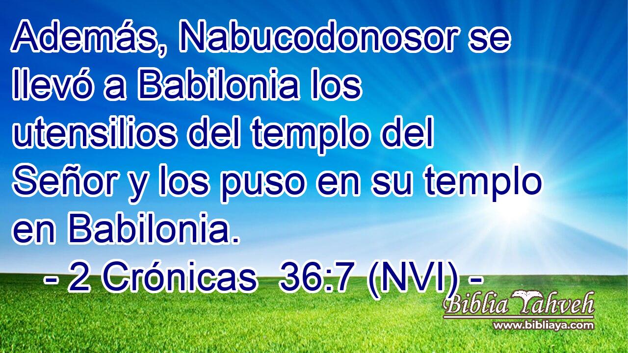  Además, Nabucodonosor se llevó a Babilonia los utensilios del templo del Señor y los puso en su templo en Babilonia. 