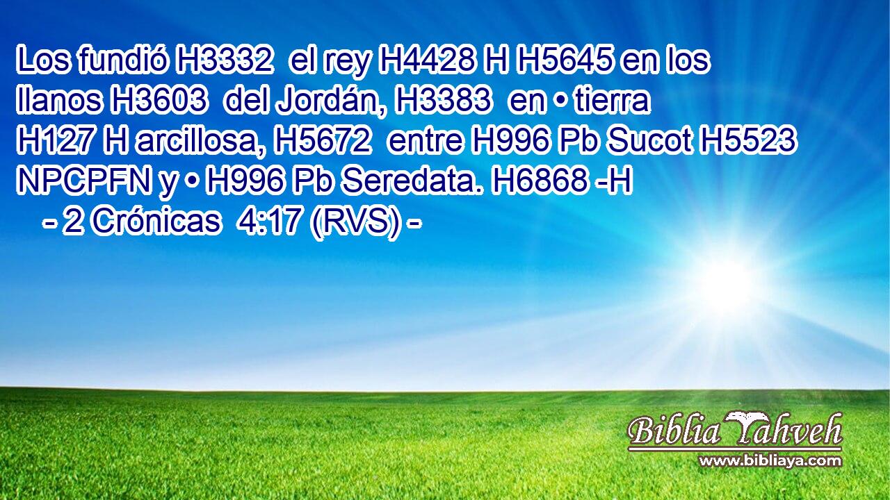 Los fundió H3332  el rey H4428 H H5645 en los llanos H3603  del Jordán, H3383  en • tierra H127 H arcillosa, H5672  entre H996 Pb Sucot H5523 NPCPFN y • H996 Pb Seredata. H6868 -H 