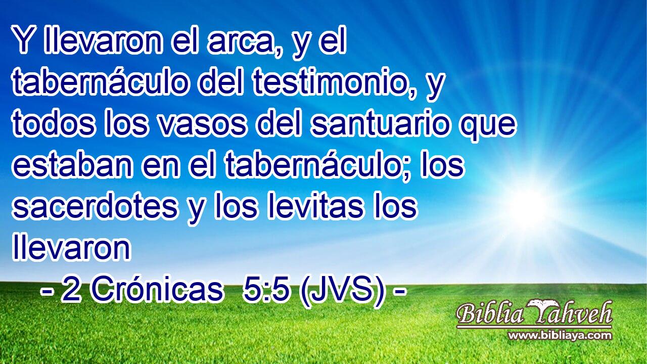 Y llevaron el arca, y el tabernáculo del testimonio, y todos los vasos del santuario que estaban en el tabernáculo; los sacerdotes y los levitas los llevaron