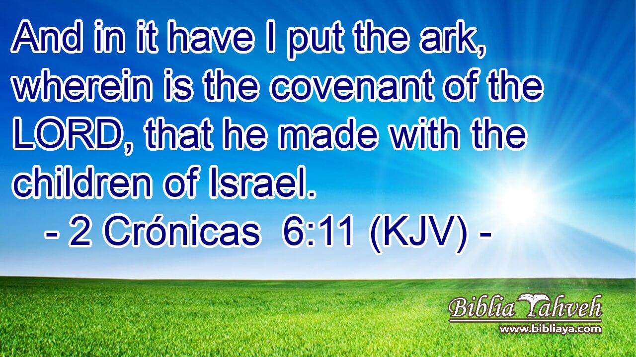And in it have I put the ark, wherein is the covenant of the LORD, that he made with the children of Israel.