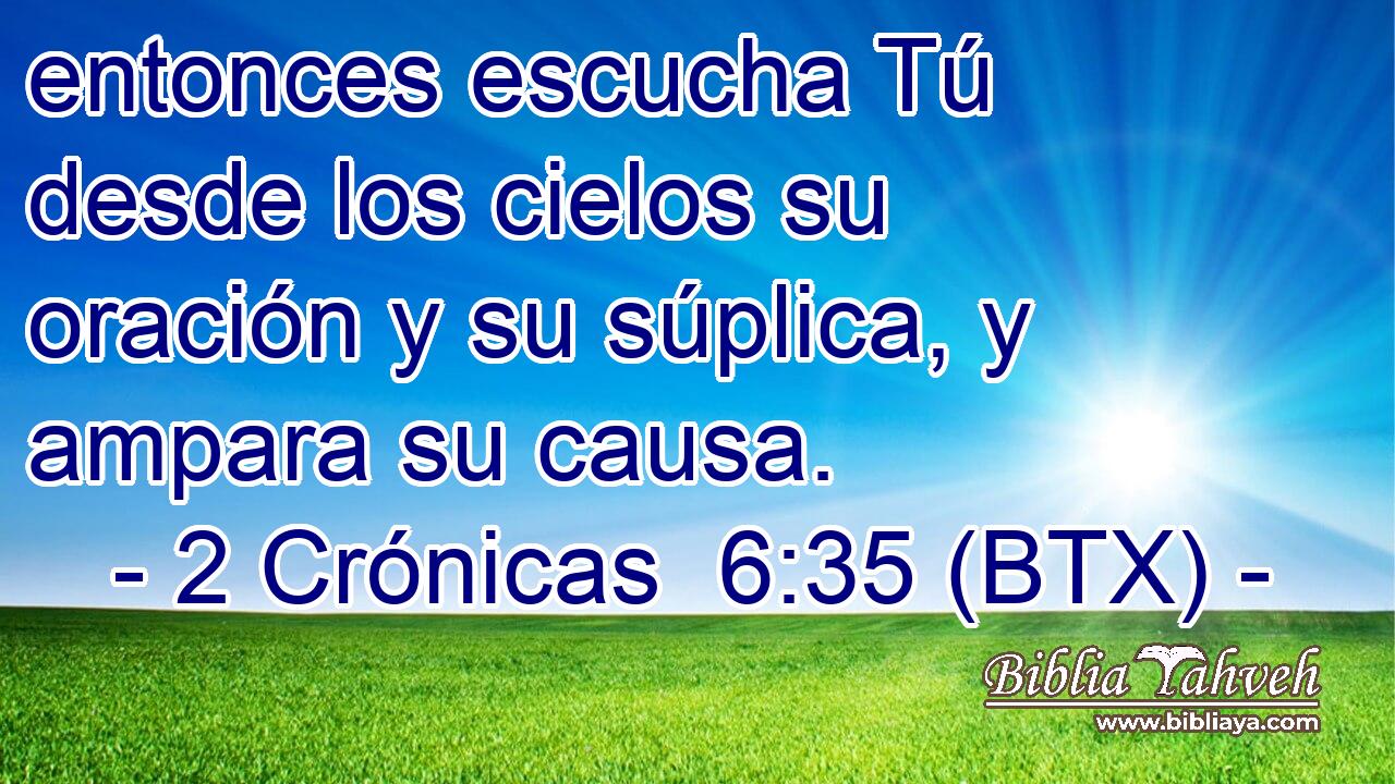 entonces escucha Tú desde los cielos su oración y su súplica, y ampara su causa.
