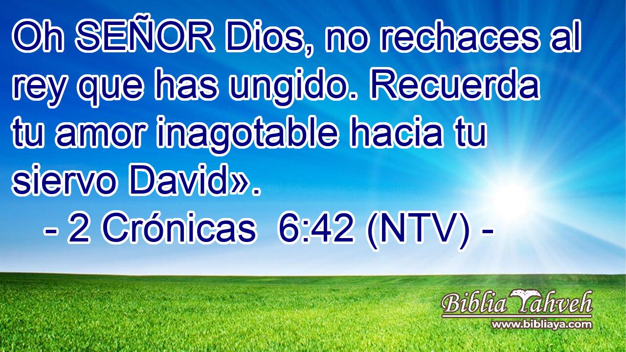 Oh SEÑOR Dios, no rechaces al rey que has ungido. Recuerda tu amor inagotable hacia tu siervo David».