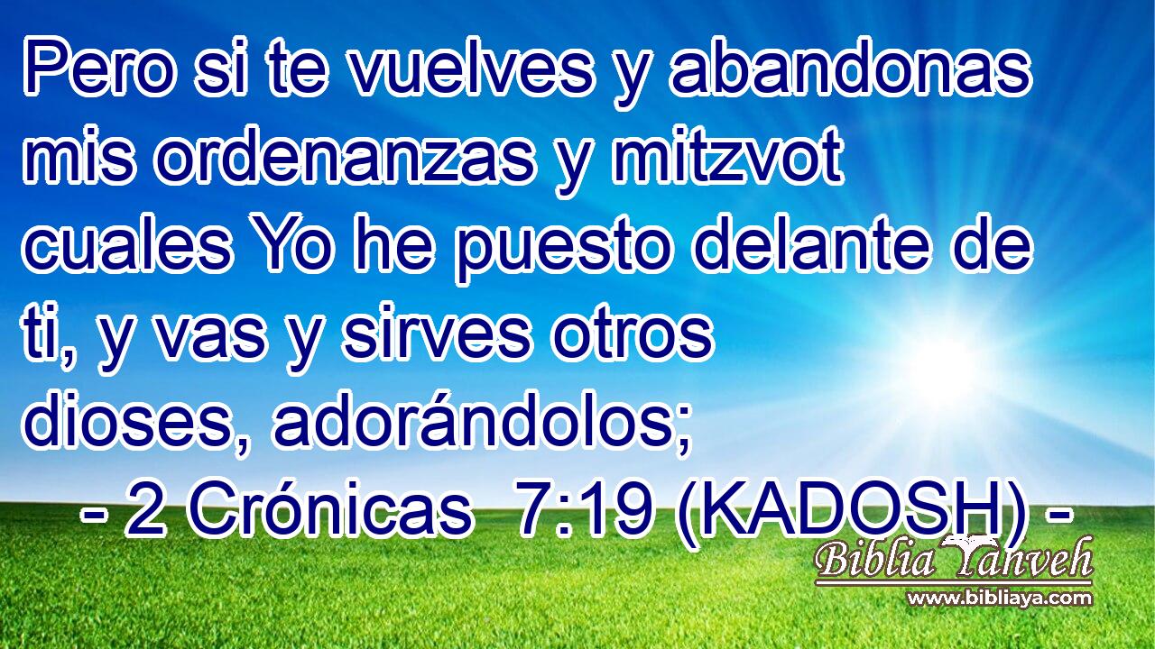  Pero si te vuelves y abandonas mis ordenanzas y mitzvot cuales Yo he puesto delante de ti, y vas y sirves otros dioses, adorándolos; 