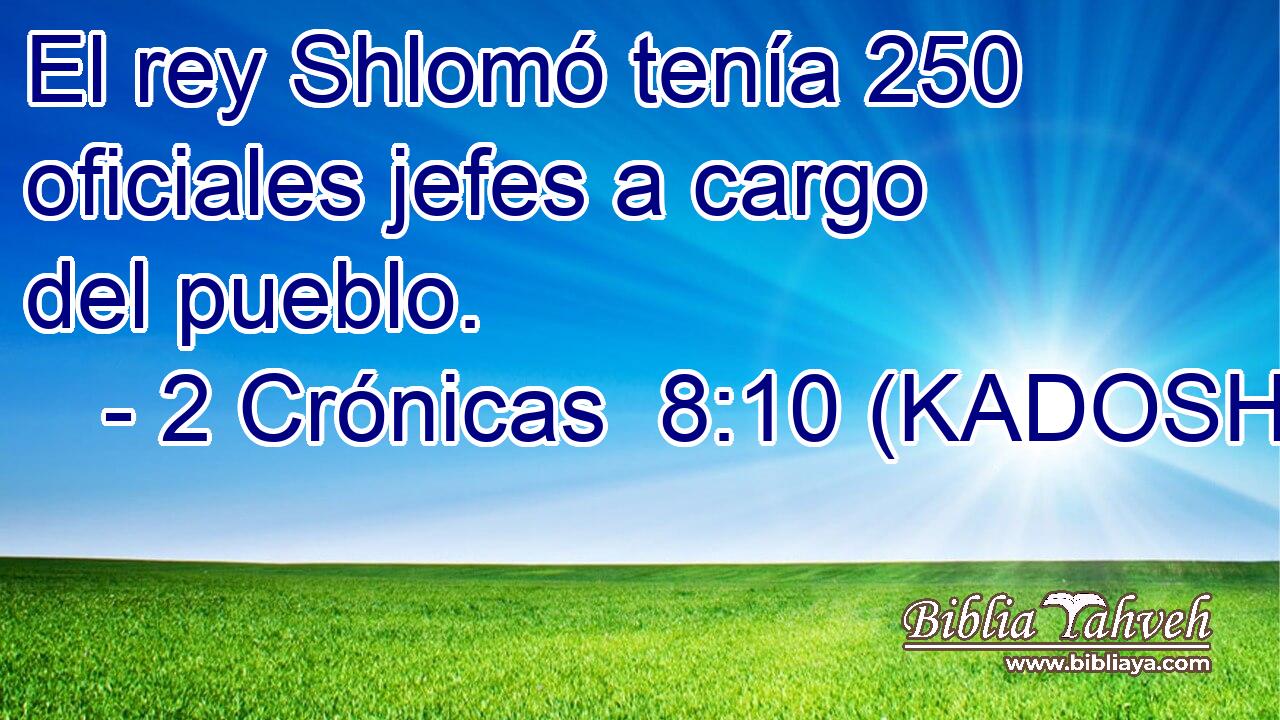  El rey Shlomó tenía 250 oficiales jefes a cargo del pueblo. 