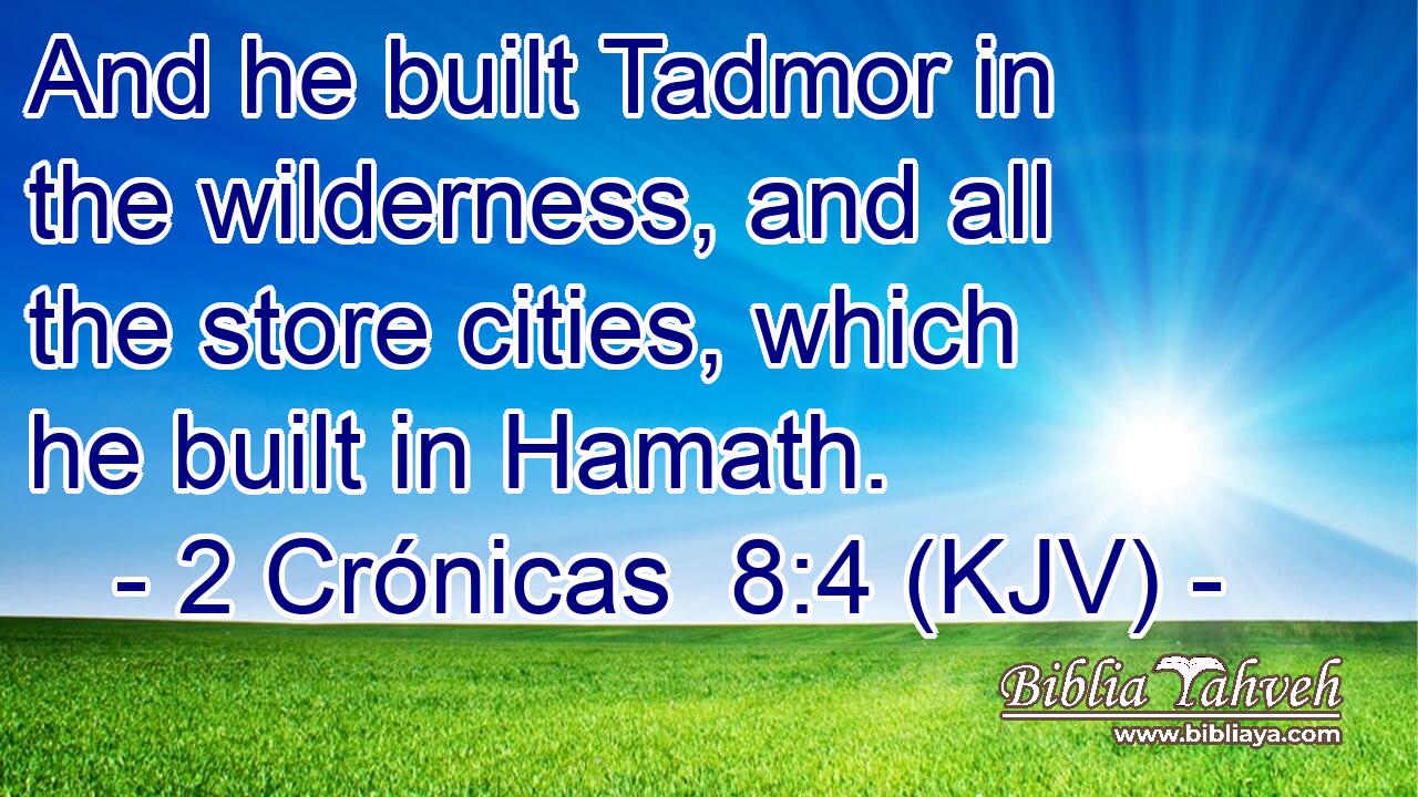 And he built Tadmor in the wilderness, and all the store cities, which he built in Hamath.